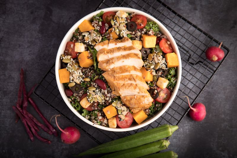 Plant-based tofu protein option for vegetarian catering